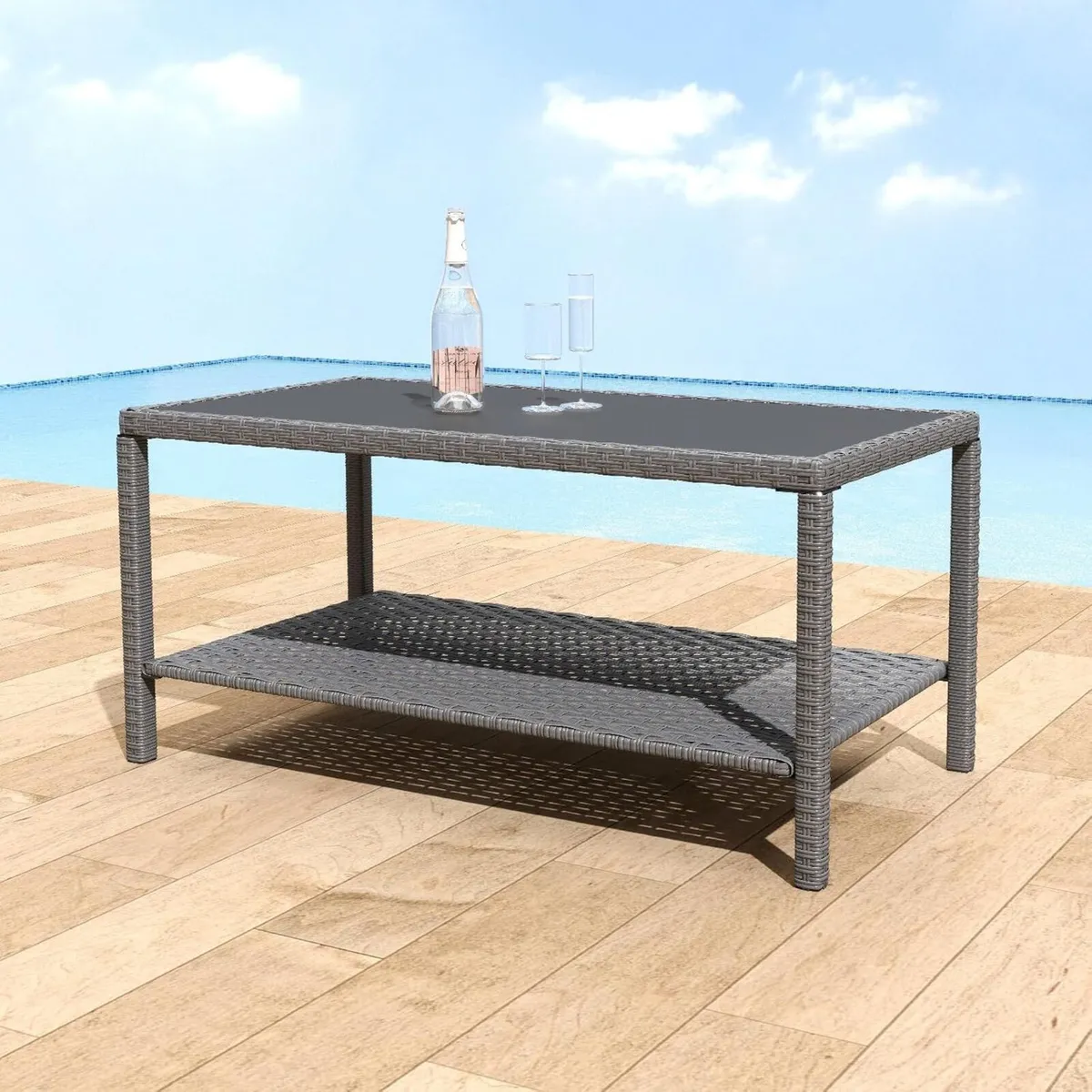 Rectangle All Weather Rattan Wicker Outdoor - Image 1