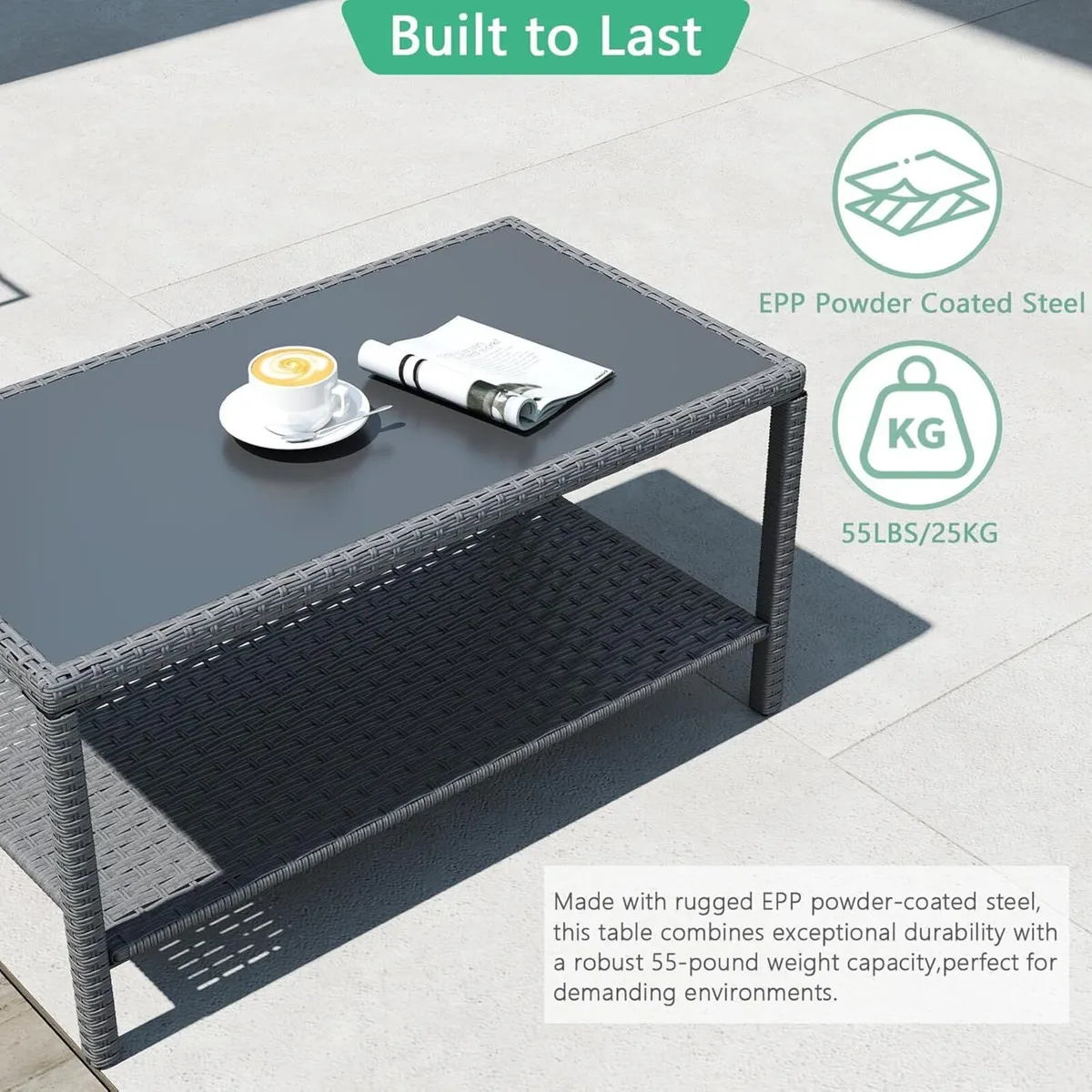 Rectangle All Weather Rattan Wicker Outdoor - Image 4