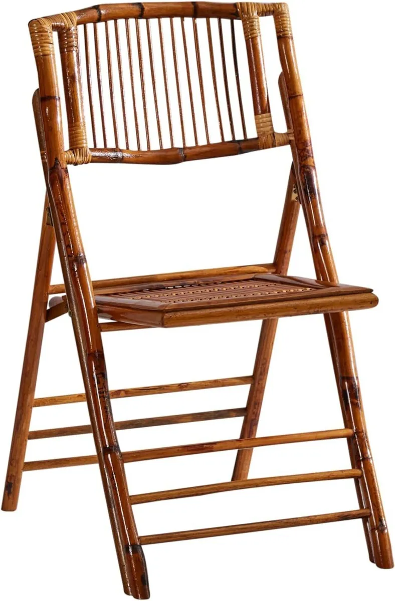 FSC Bamboo Folding Chair Vintage Style Foldable - Image 1