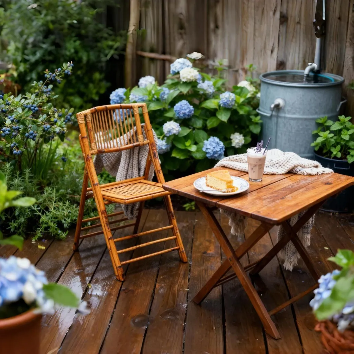 FSC Bamboo Folding Chair Vintage Style Foldable - Image 4