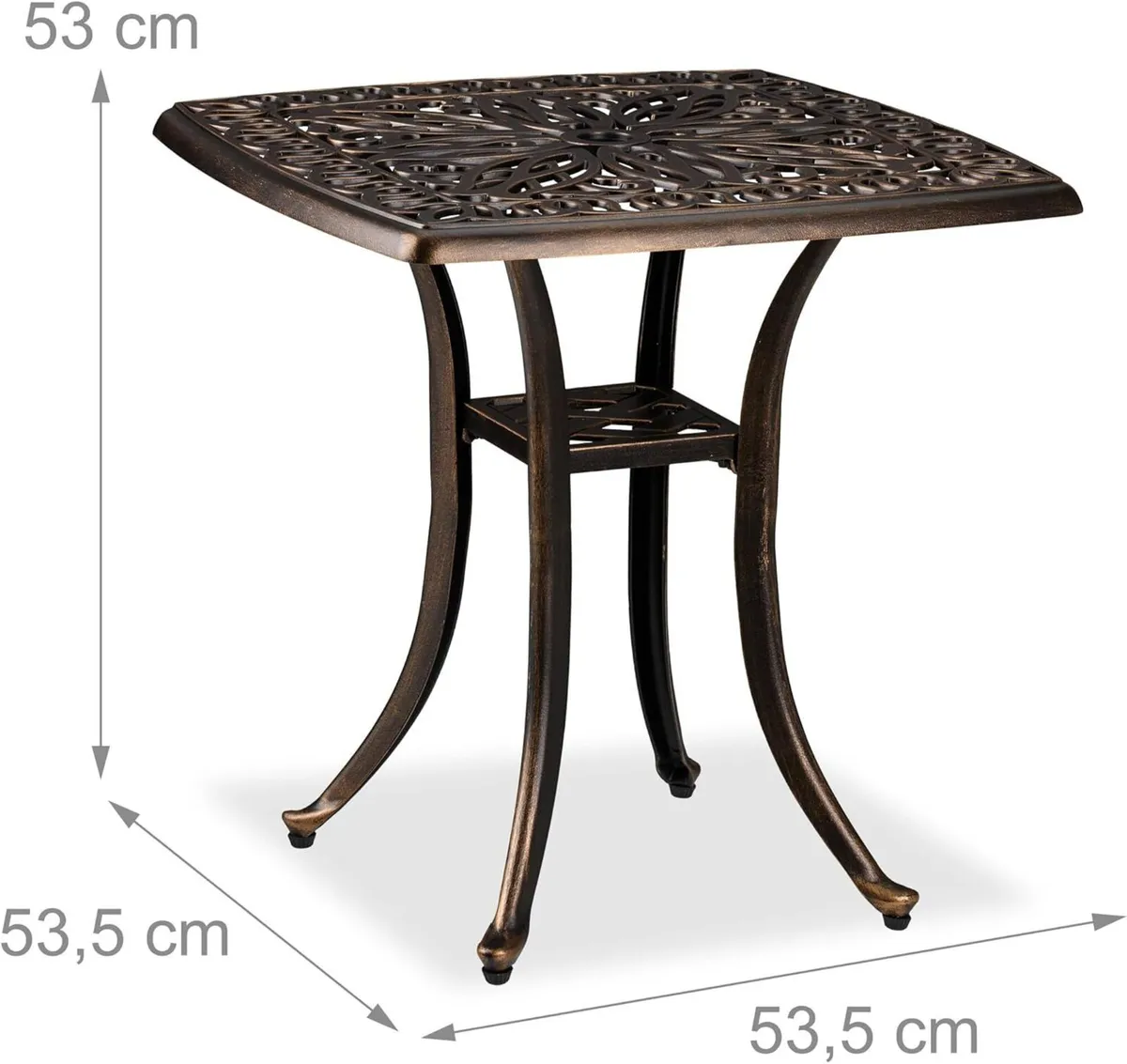 Garden Side Table Antique Look Cast Aluminum - Image 3