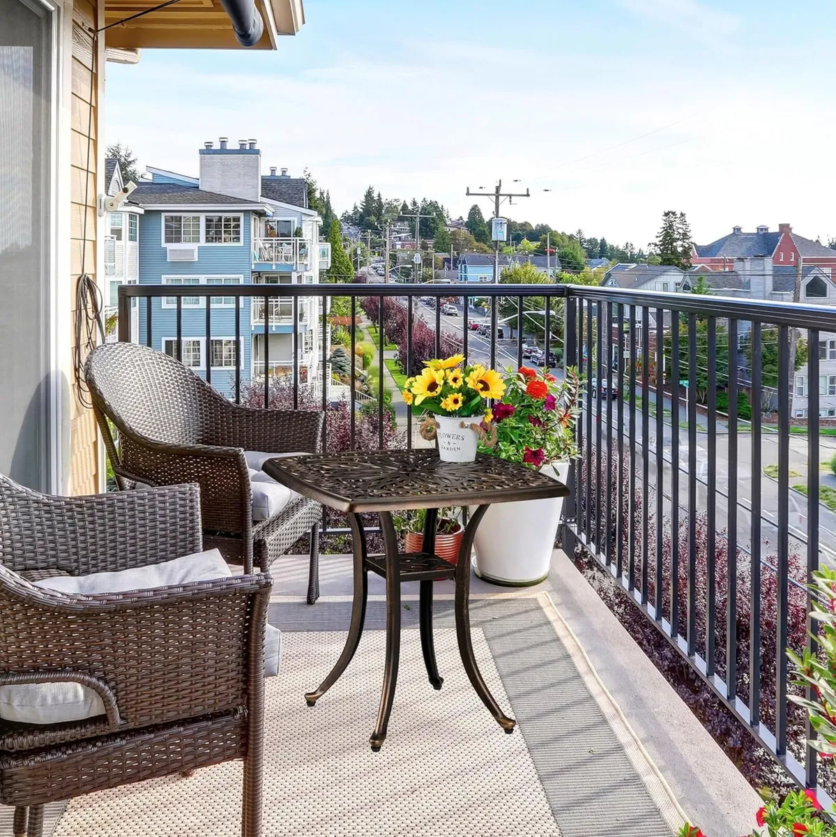 Garden Side Table Antique Look Cast Aluminum - Image 2