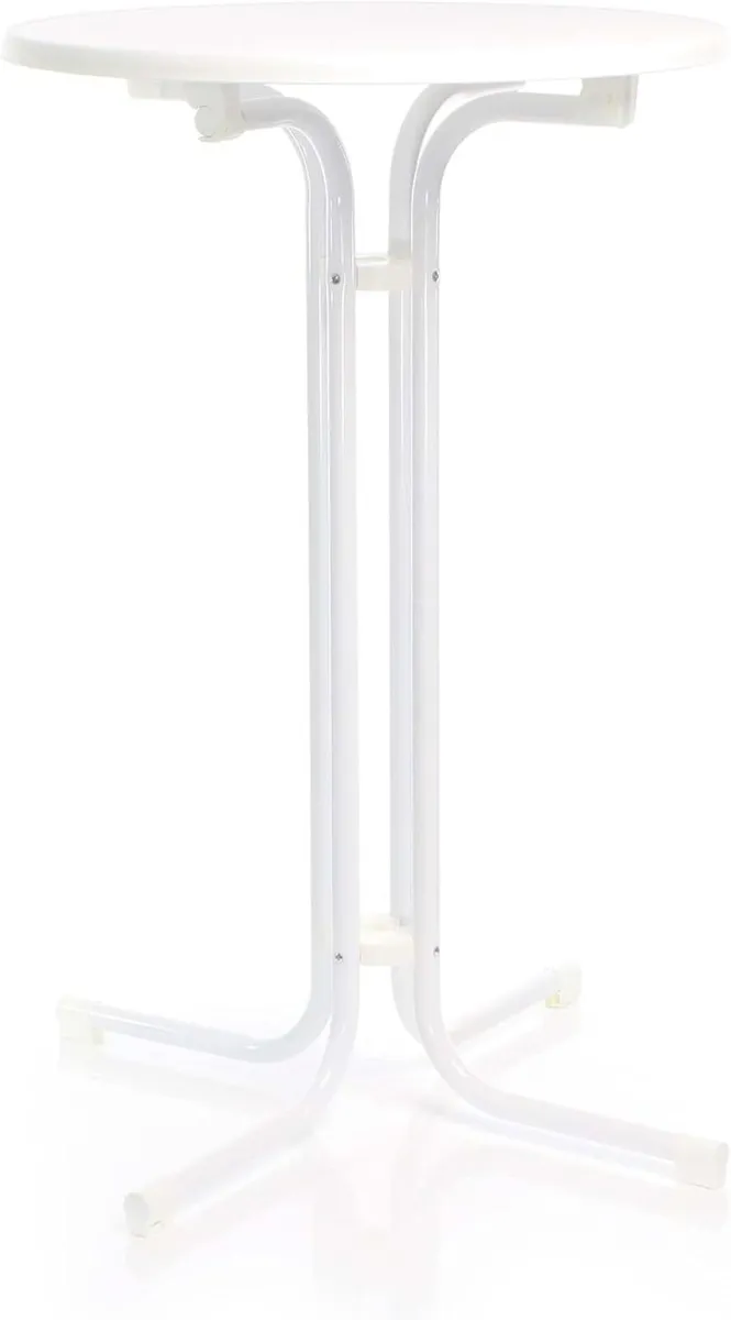 Foldable White Bistro Table Ø70cm Round Indoor/Out - Image 3