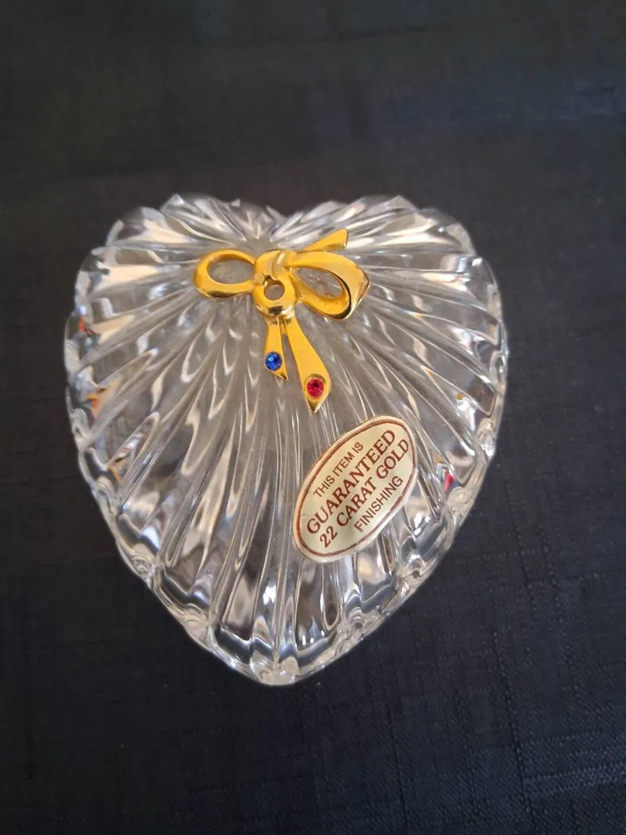 Crystal Heart Shaped Trinket Dish - Image 1