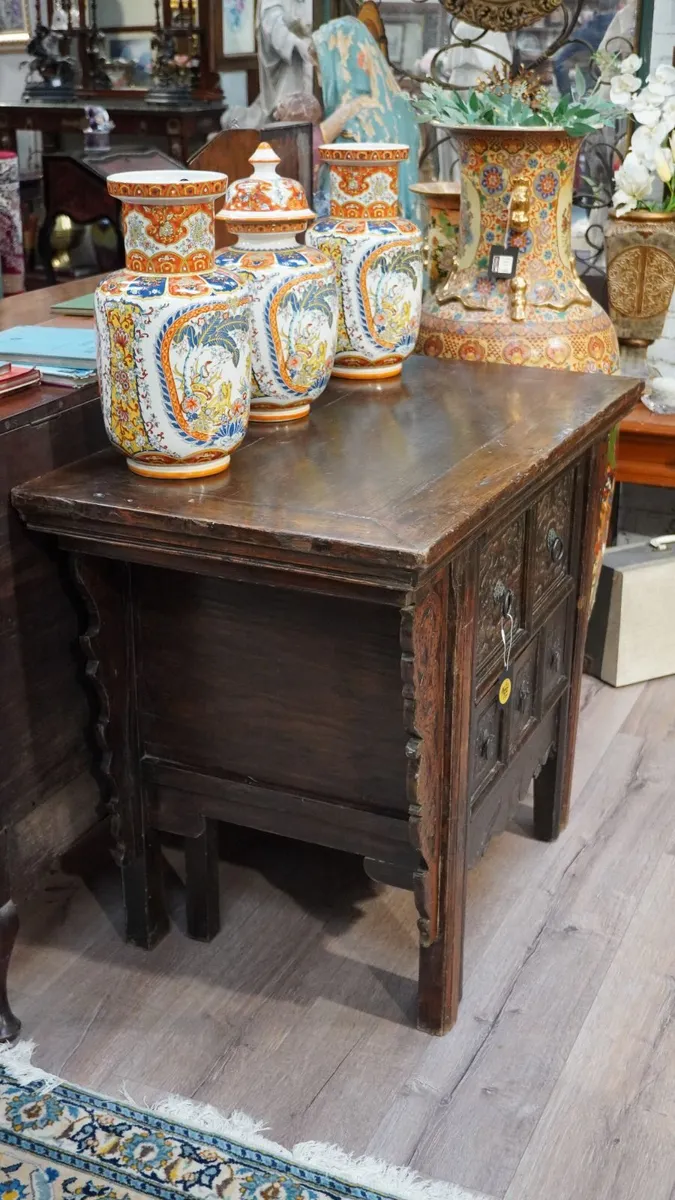 Antique Chinese Elm Desk/Altar Table - Image 3