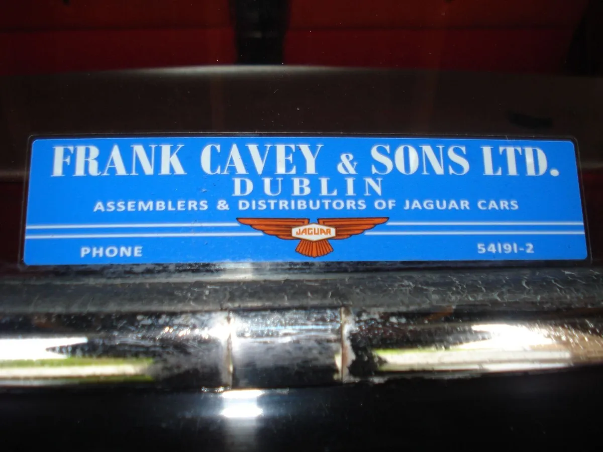 FRANK CAVEY VINTAGE JAGUAR WINDOW STICKER. - Image 1