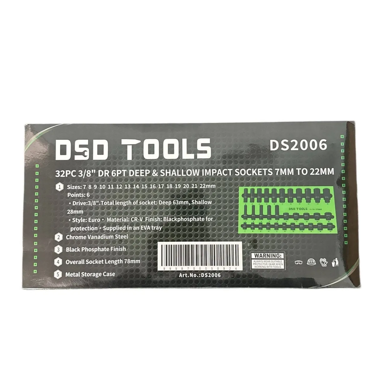 32-Piece 3/8" 6-Point Deep&Shallow Impact Sockets - Image 2