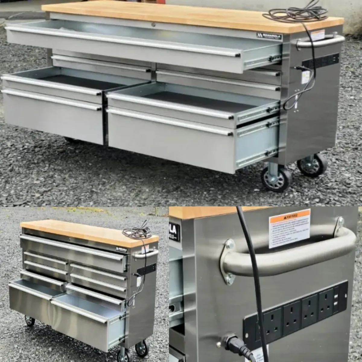 Manarola 61 Inch 9 Drawers Power Coated Toolchest