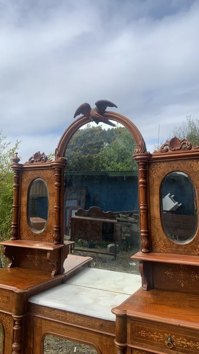 Victorian walnut chiffonir - Image 3