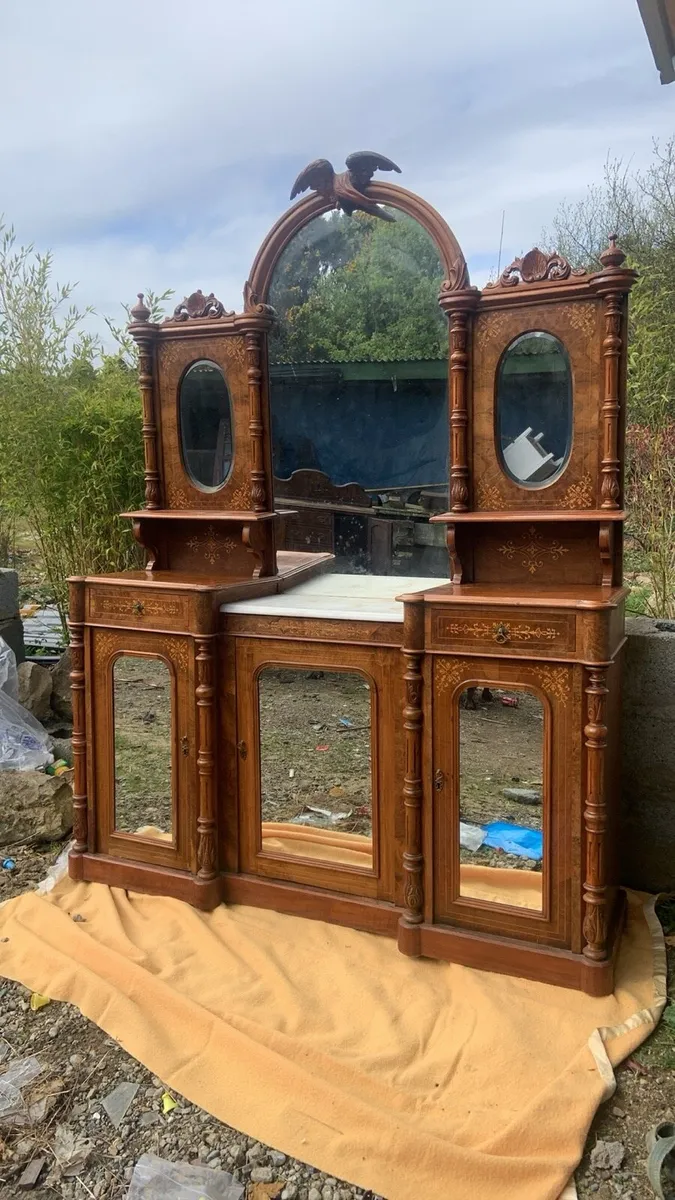 Victorian walnut chiffonir - Image 2