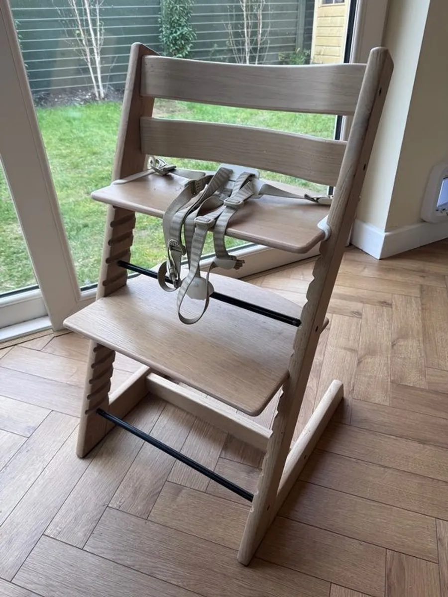 Stokke Tripp Trapp High Chair + Baby Set, Tray, Cushion & Harness (Full Bundle) - Image 1