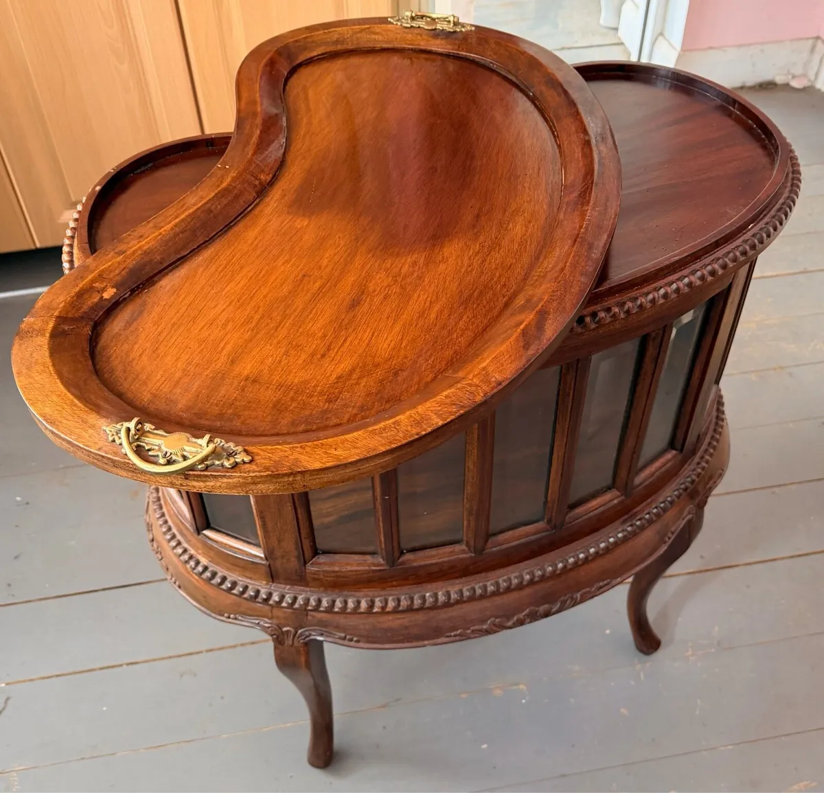 Drinks cabinet, bar cabinet, antique, glass - Image 2