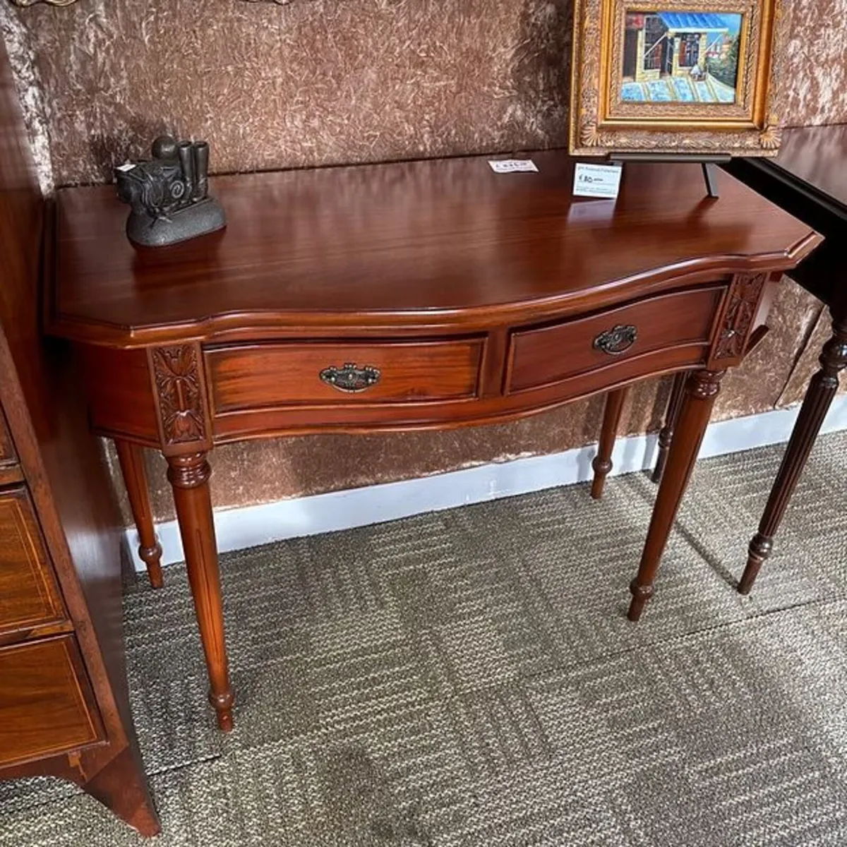 Fabulous mahogany curved front console table