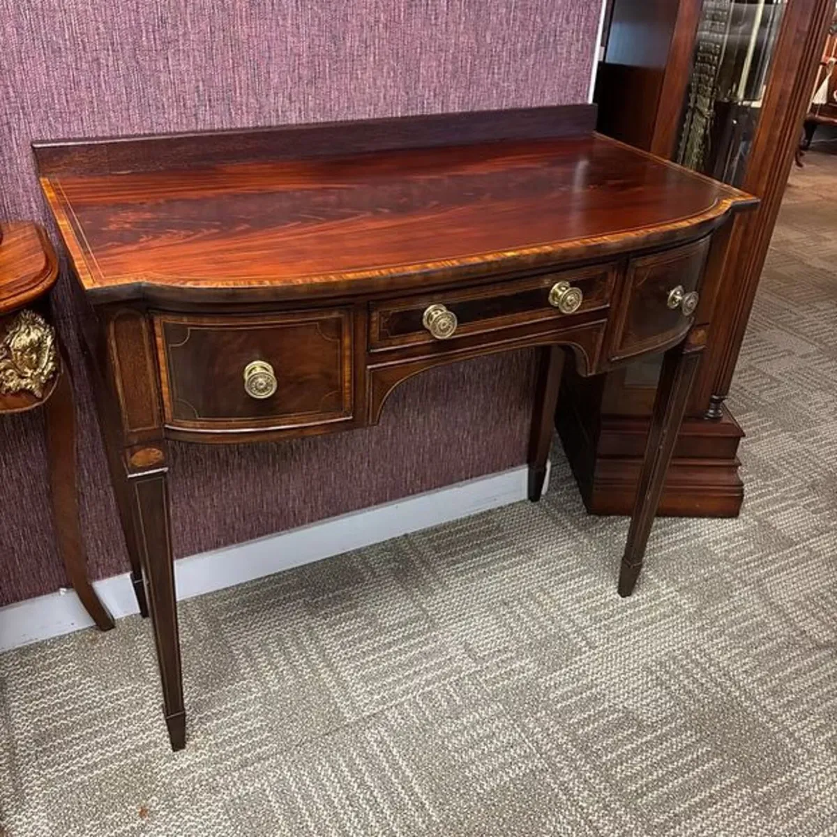 Antique c1880 inlaid mahogany three drawer