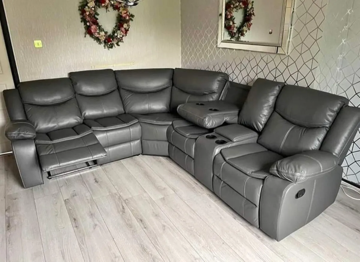 Valerie Corner Manual Leather Recliner Sofa - Image 1