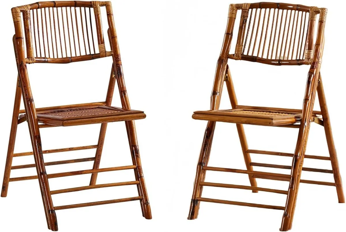 Set of 2 Newly Upgraded FSC Bamboo Folding Chair - Image 1
