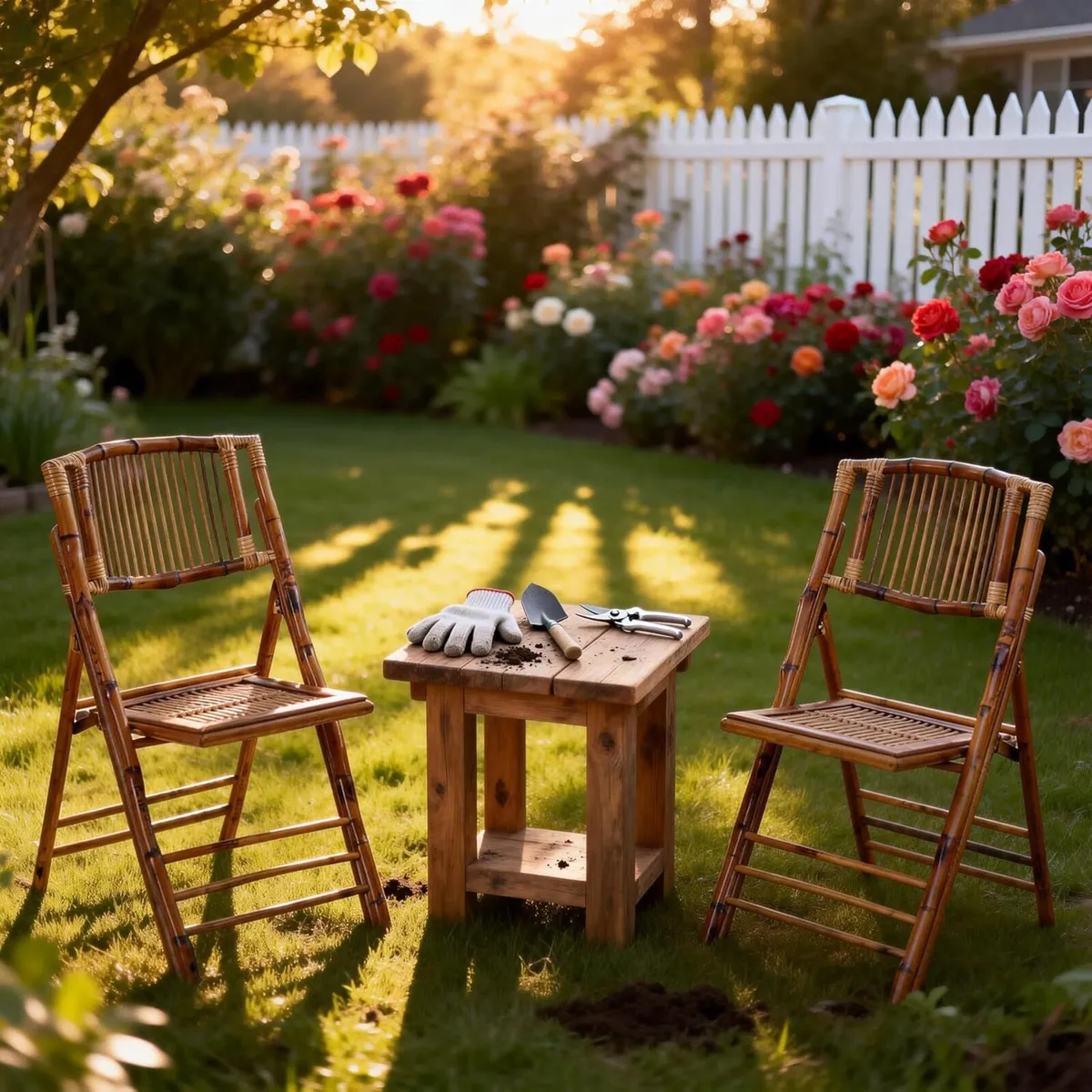 Set of 2 Newly Upgraded FSC Bamboo Folding Chair - Image 4
