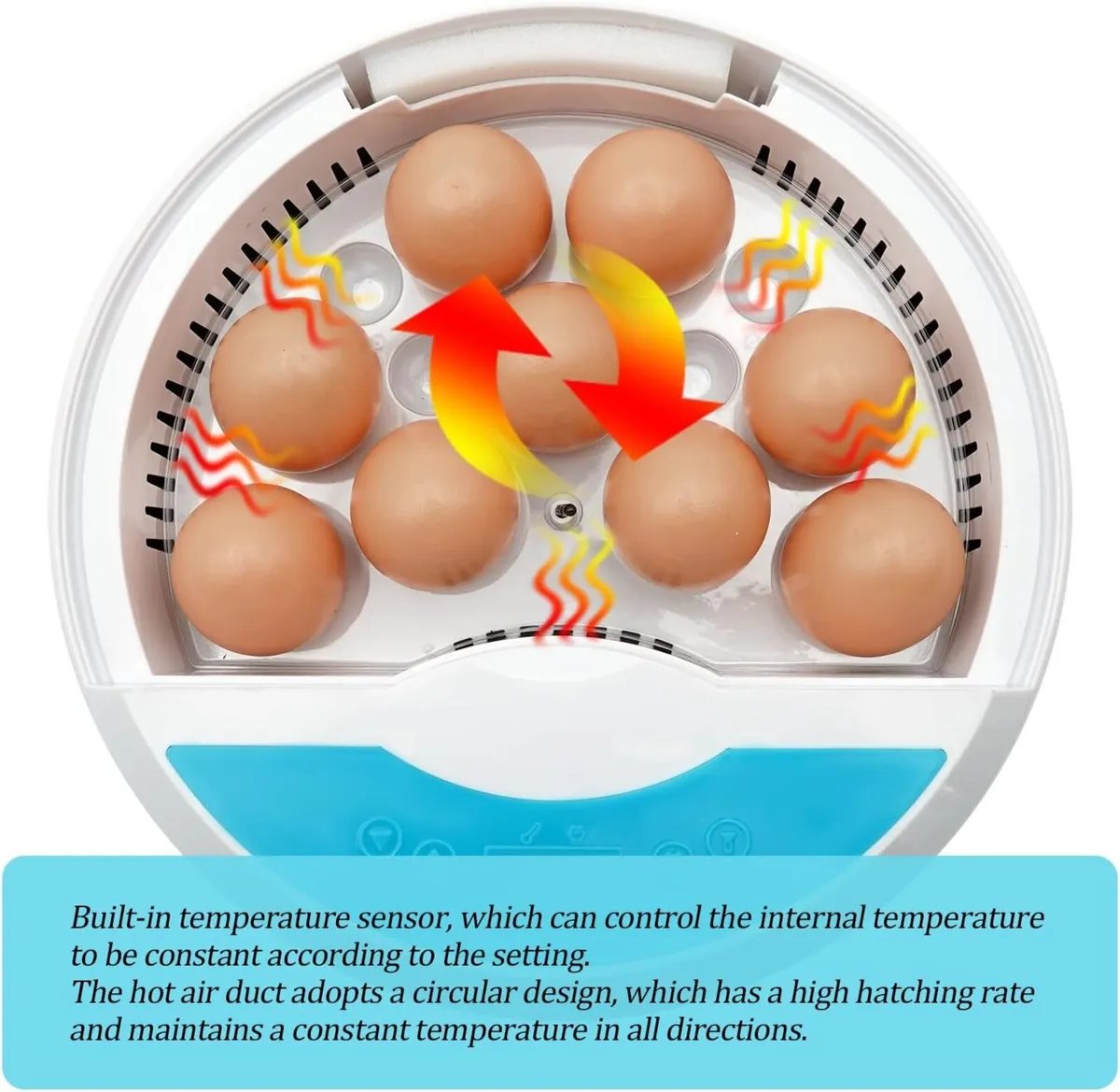9 Eggs + 4  Birds Automatic Egg Incubator - Image 3