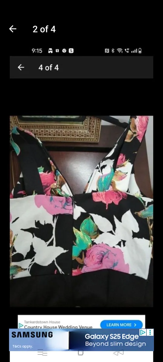 Ladies Jumpsuit black with flowel detail on the to - Image 2