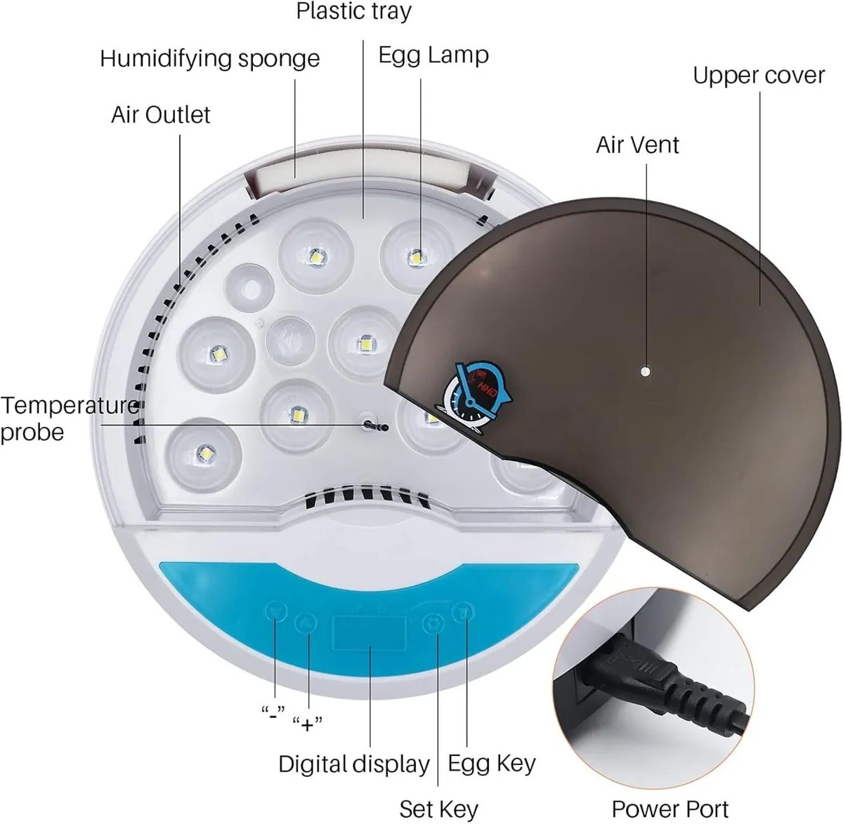9 Eggs + 4  Birds Automatic Egg Incubator - Image 3