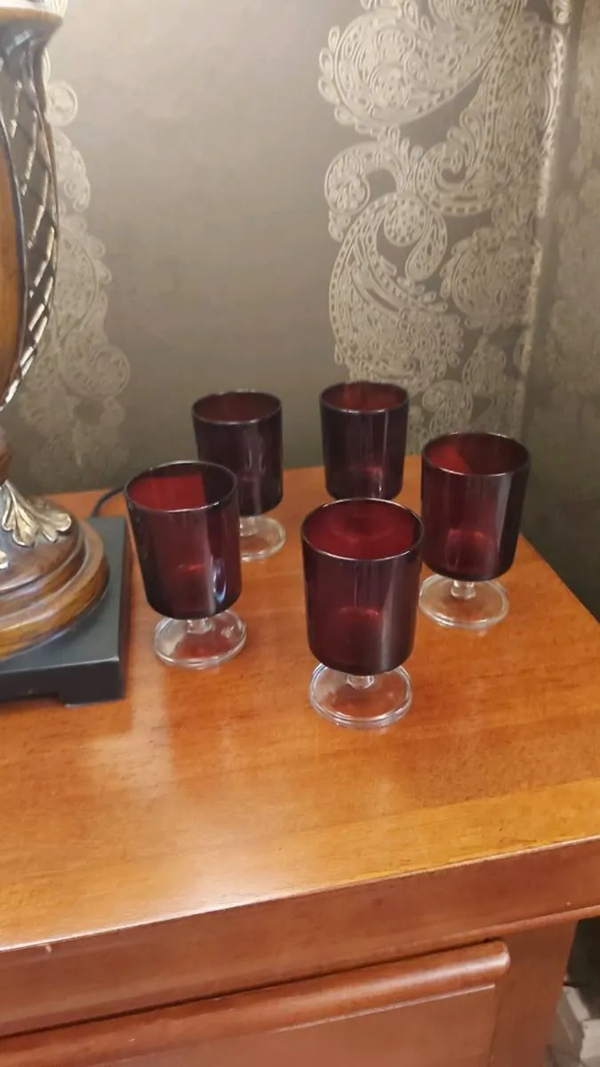 Ruby Red Vintage Goblets - Image 2
