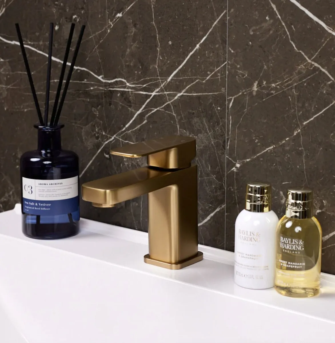 Mono Basin Mixer Tap | Brushed Brass (Gold) - Image 3