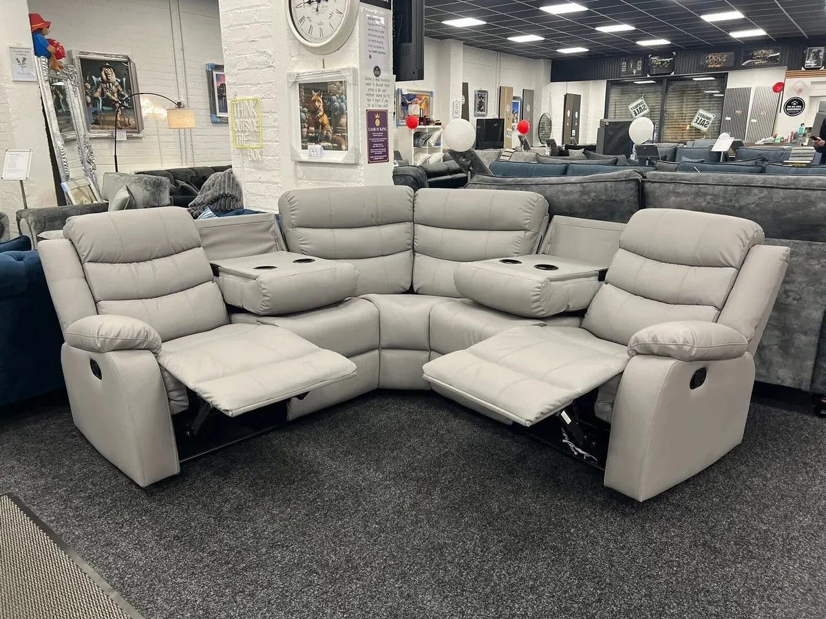 Roma Corner Manual Leather Recliner Sofa - Image 2