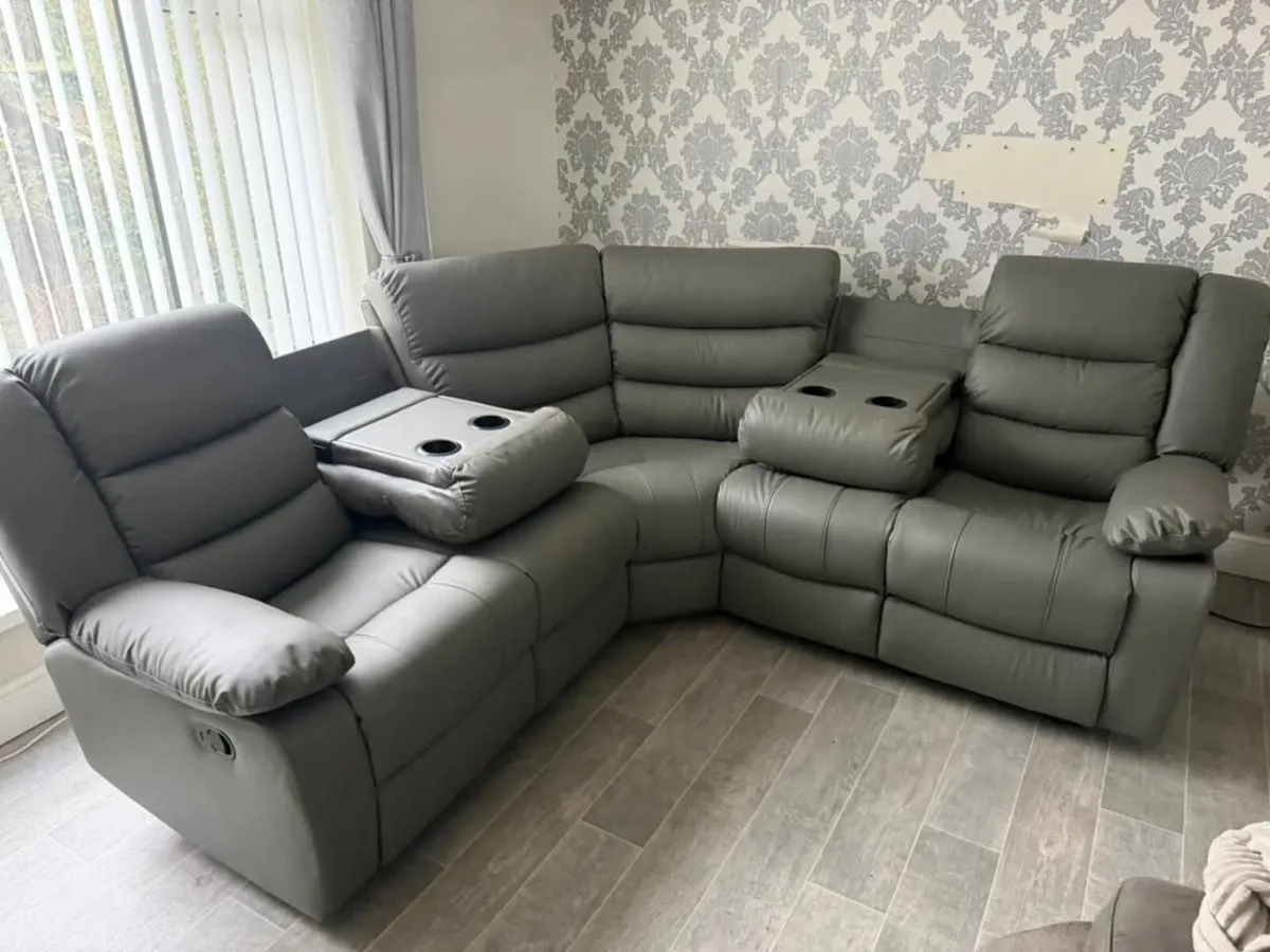 Roma Corner Manual Leather Recliner Sofa - Image 4