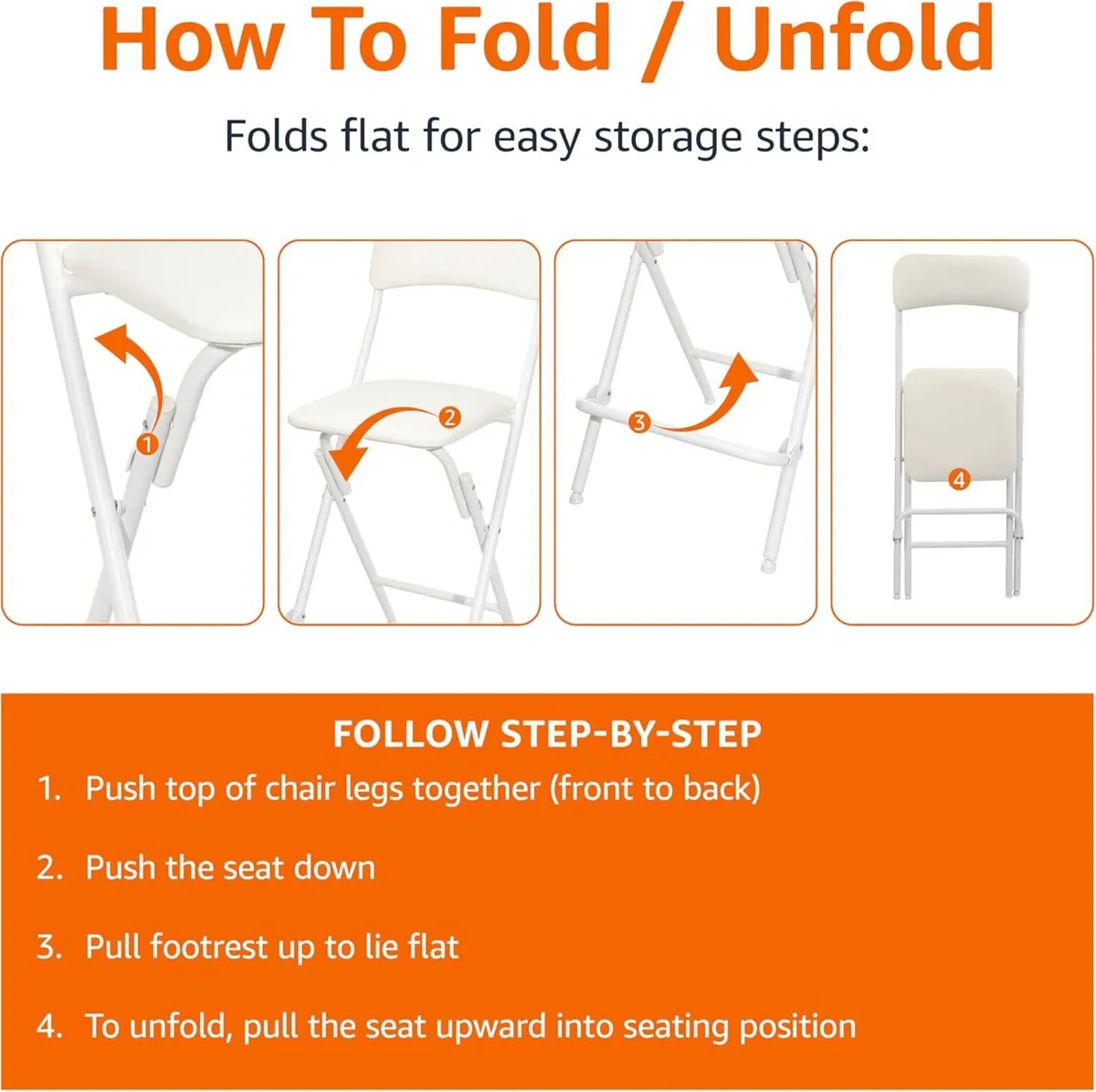 Folding Stool with Footrest 136.1 kg Weight - Image 4