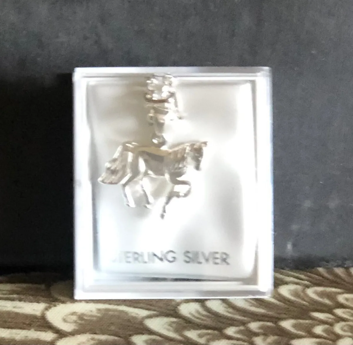 Solid silver  Horse and  18" Chain