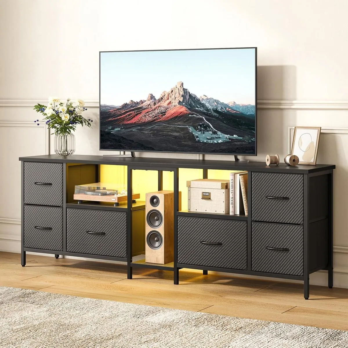 63 Inch TV Stand with Storage for 65 70 75 - Image 2