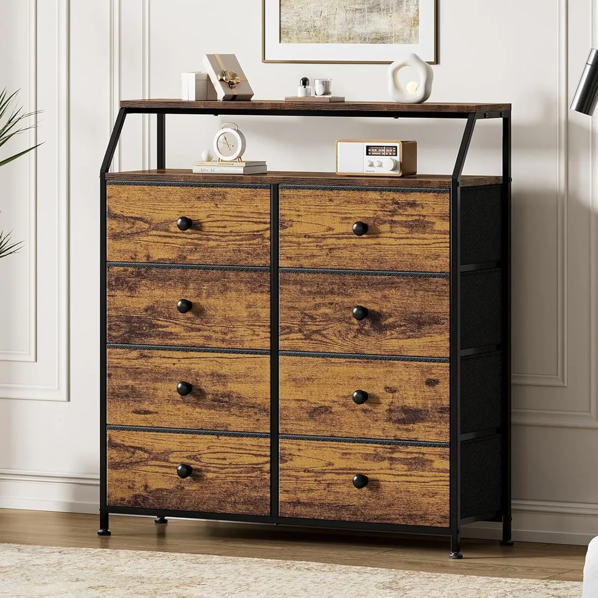 Chest of Drawers with 8 Rustic Brown Dresser for - Image 1