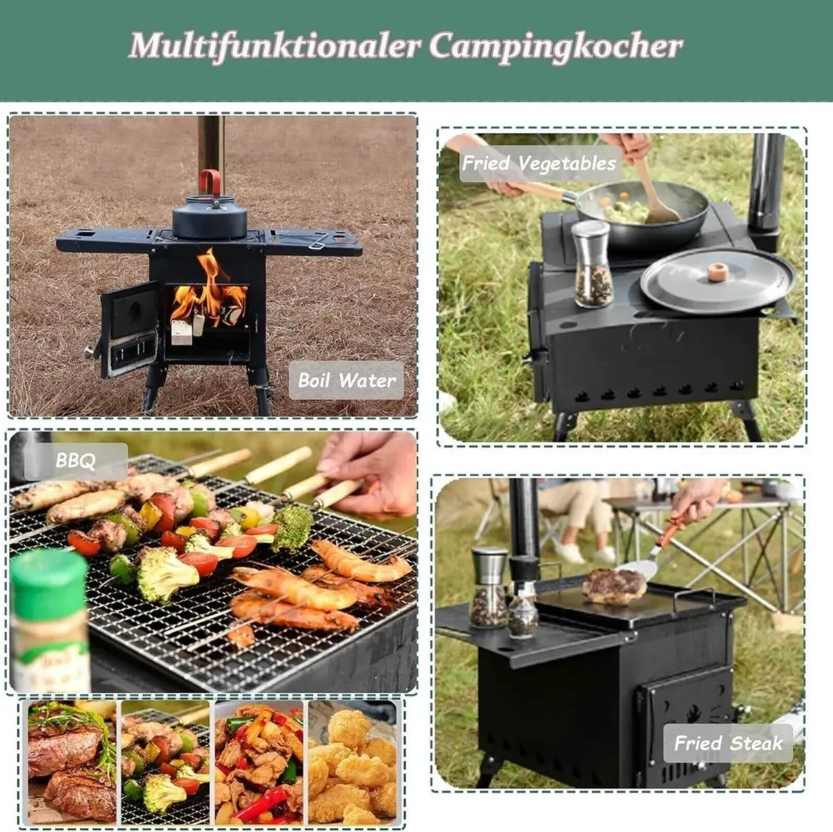 Cast Iron Portable Wood Stove for Camping & Tents - Image 4