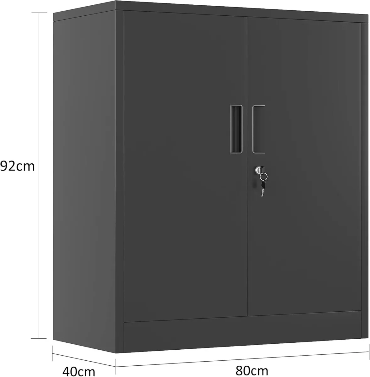Metal Storage Cabinet with Locking Doors and 2 - Image 3