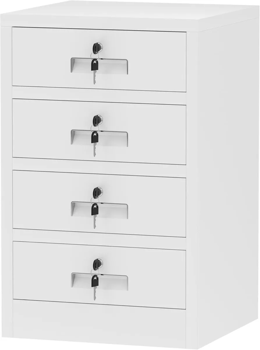 Metal Storage Cabinet with Lockable Drawers for - Image 1