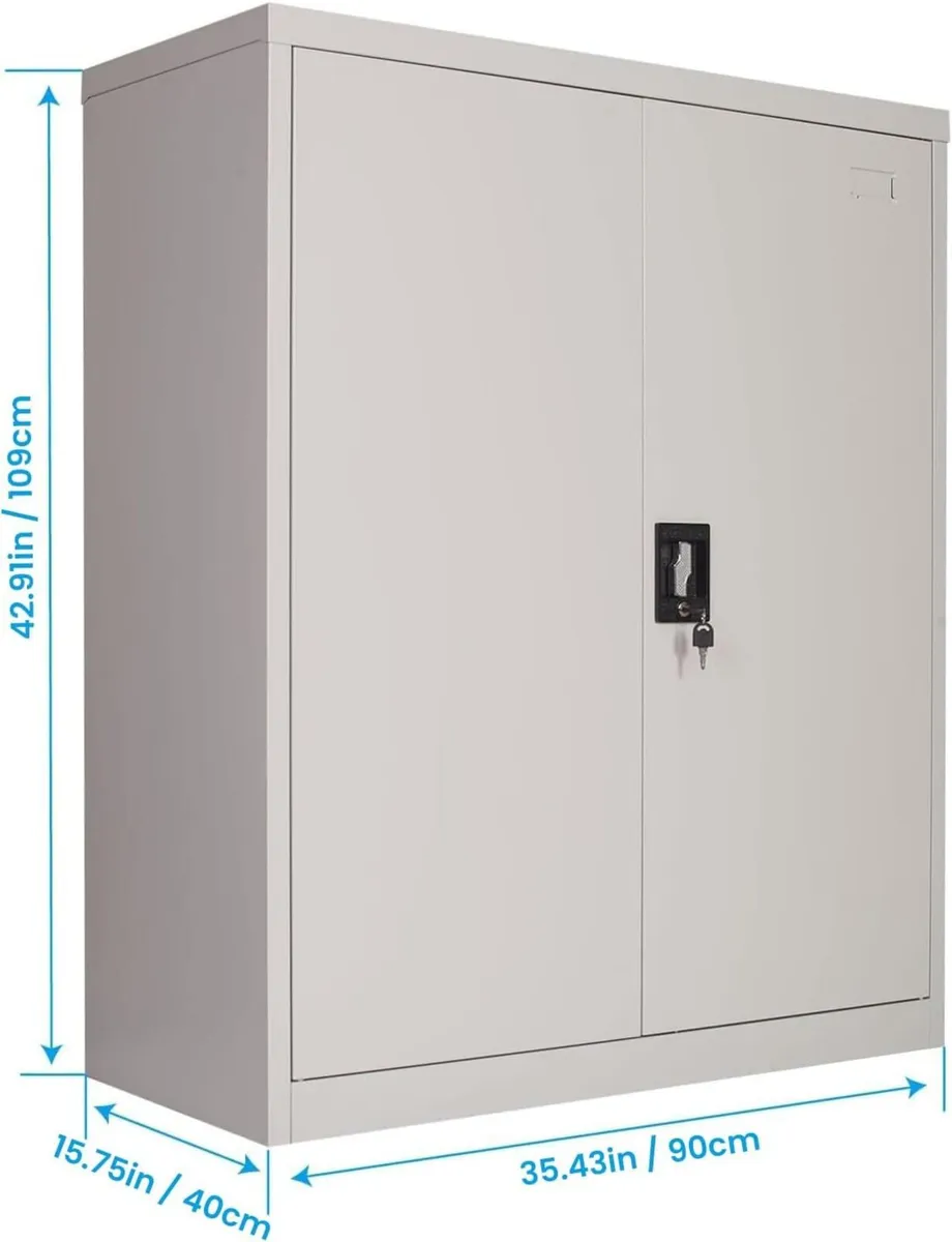 Frideko Metal Storage Cabinet 90 x 40 109 cm - - Image 3