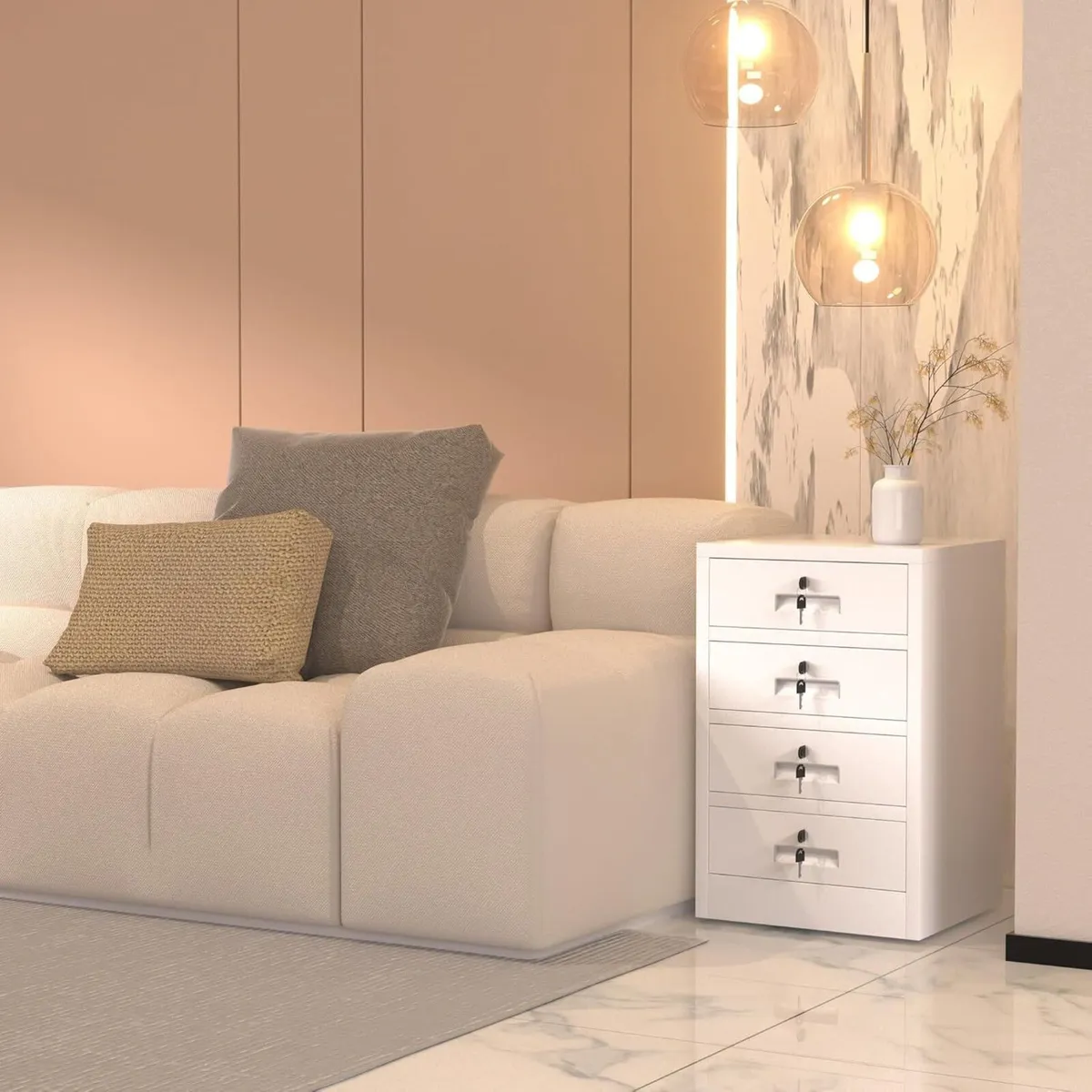 Metal Storage Cabinet with Lockable Drawers for - Image 4