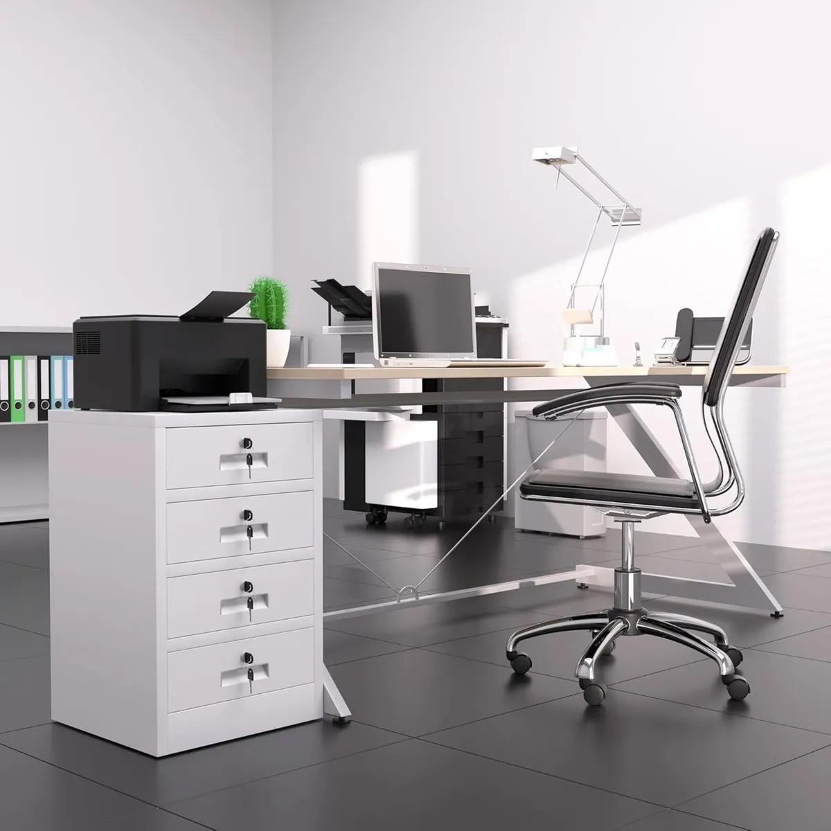 Metal Storage Cabinet with Lockable Drawers for - Image 2