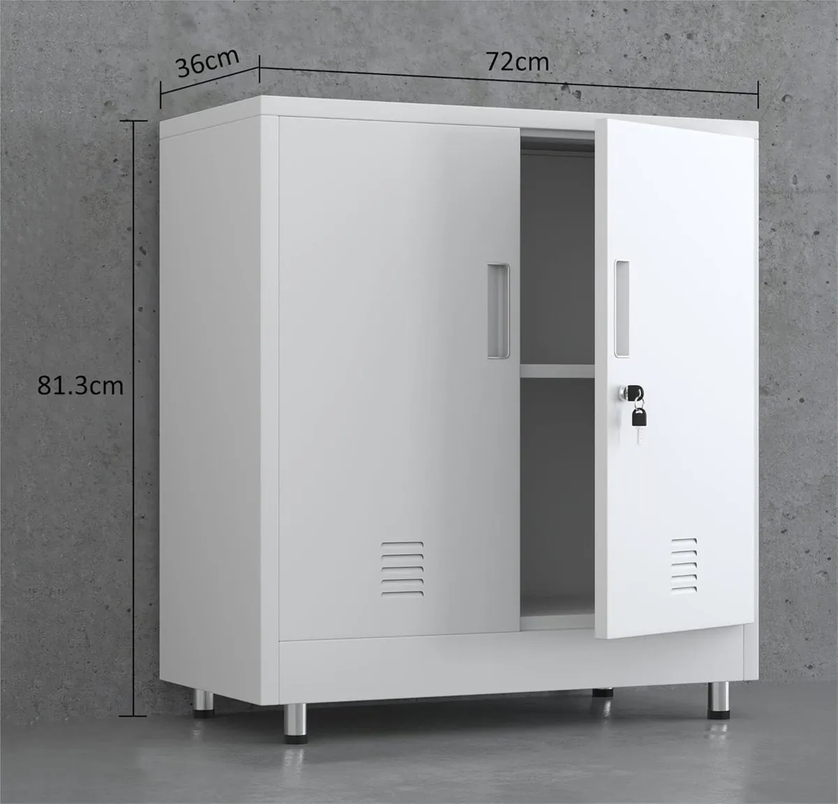 Metal Storage Cupboard with Locking Doors and - Image 3