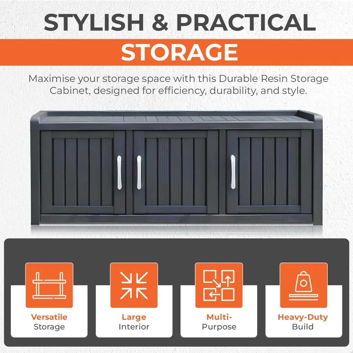 Large Outdoor Storage Box with Lockable Lid – - Image 3