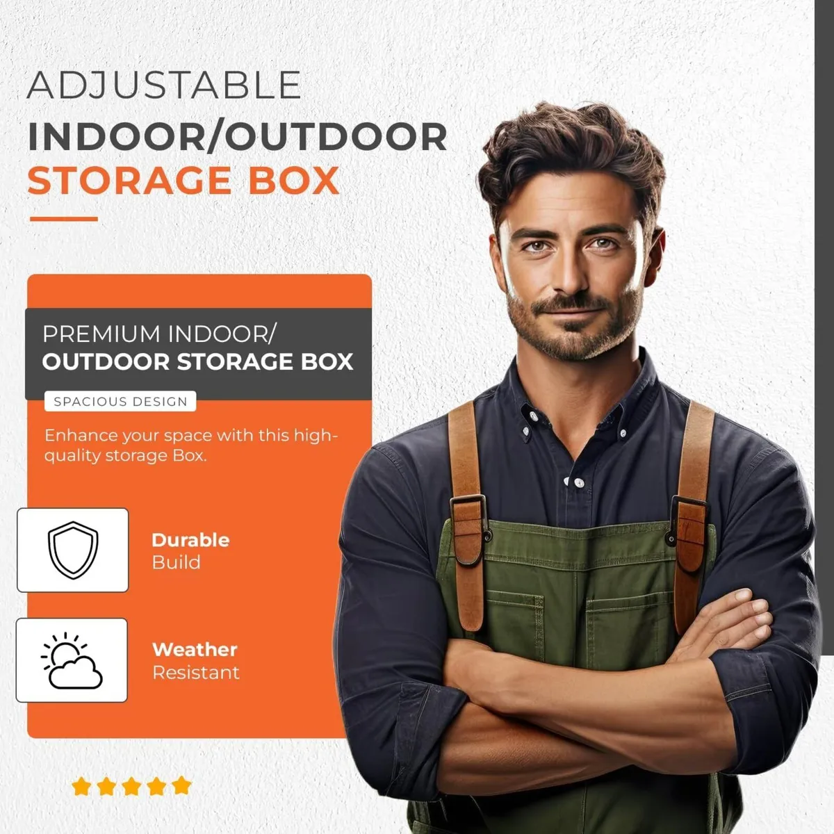 Large Outdoor Storage Box with Lockable Lid – - Image 2