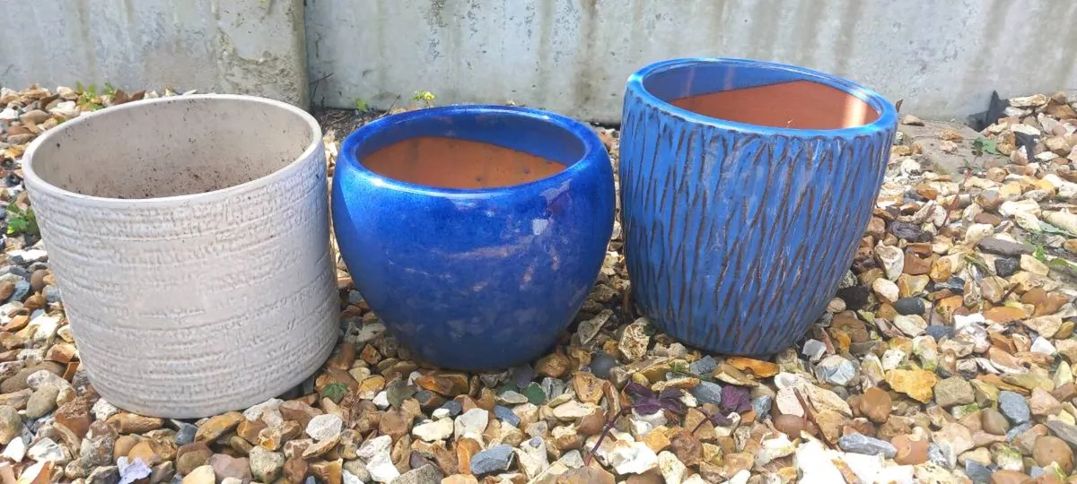 Three Garden Plant Pots - Image 1