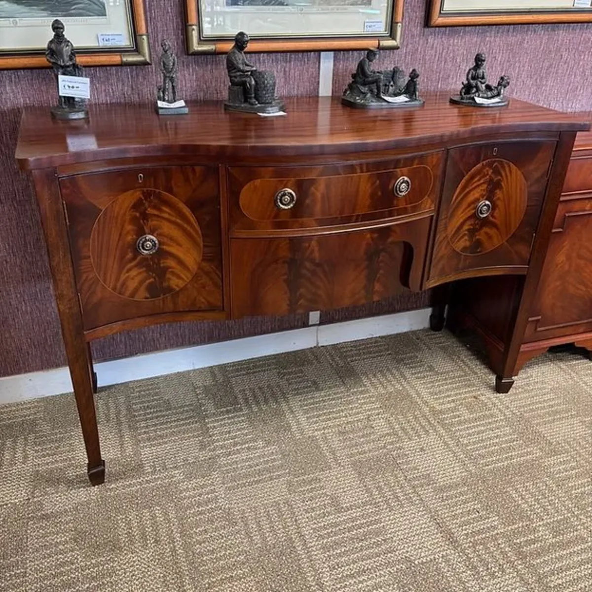 Gorgeous mahogany flamed oval shaped serpentin