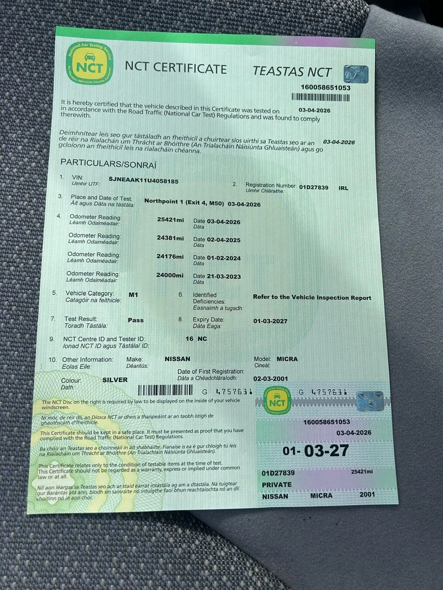 Nissan micra 2001 25000 miles new nct and tax - Image 3