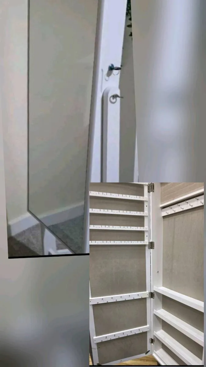 Lockable Jewellery Storage Mirror Armoire Freestan - Image 1