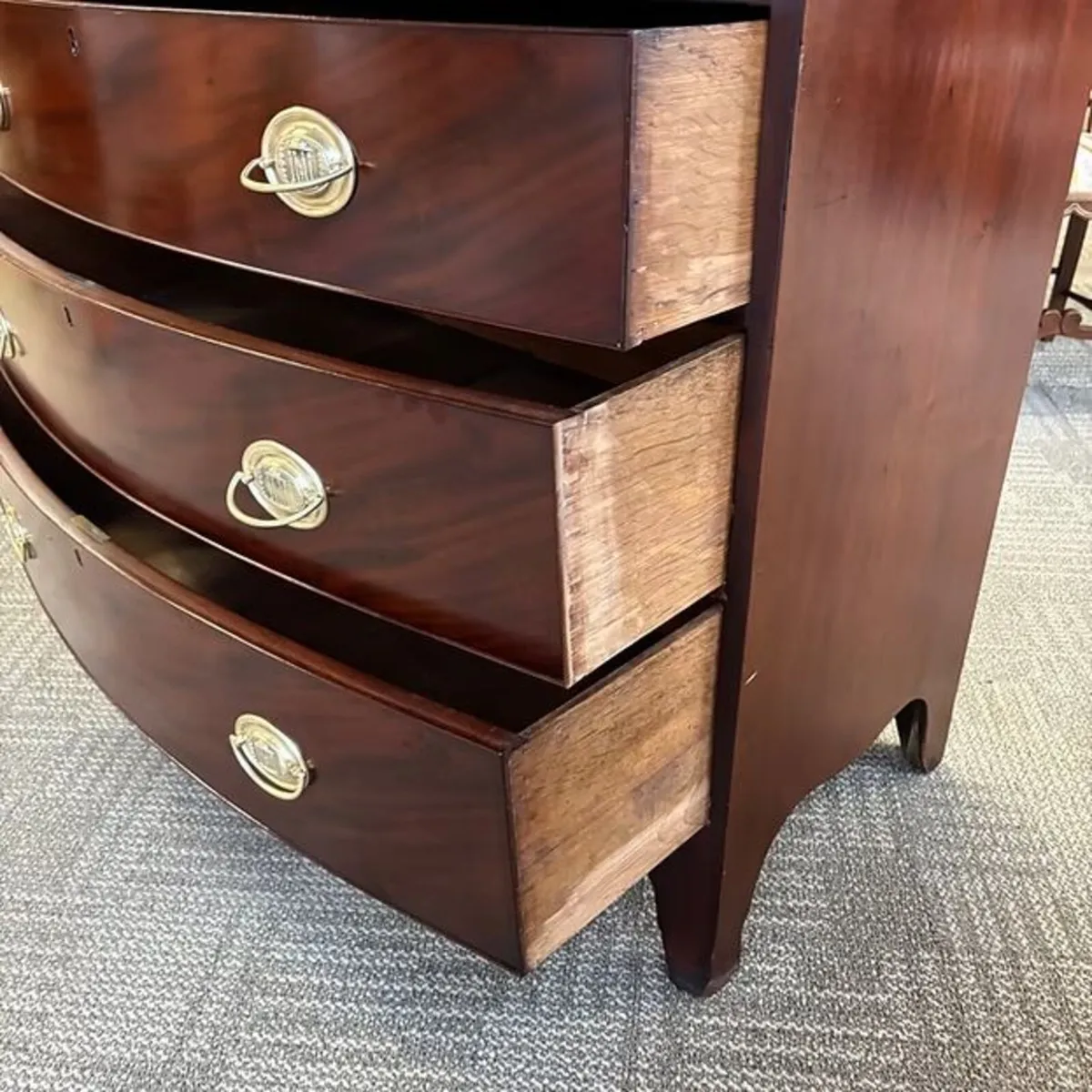 18th-Century George III mahogany bow fronted chest - Image 2