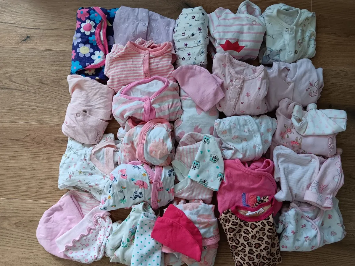 Newborn babygro, vests pink - Image 1