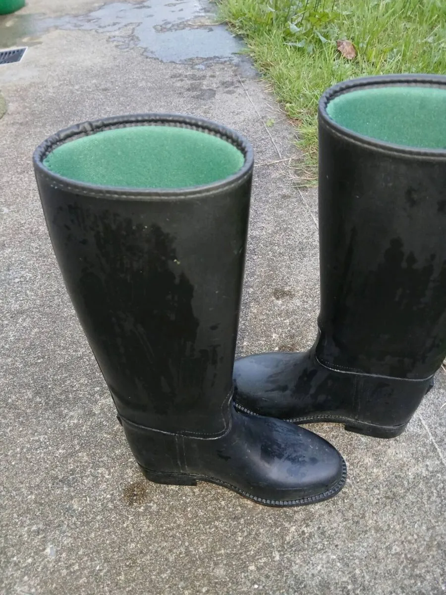 PVC Black Lined Riding Boots kids - Image 2