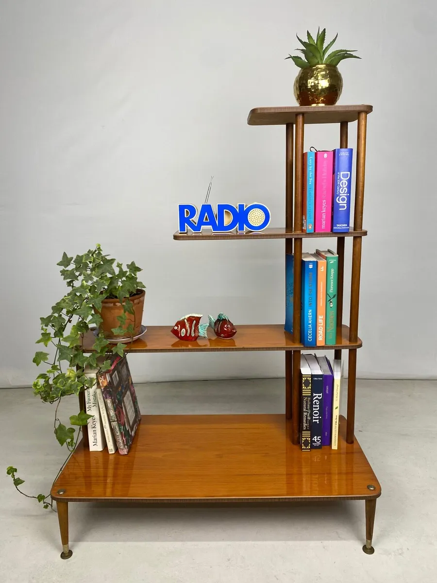 Rare Mid Century Teak Open Shelved Bookcase - Image 2