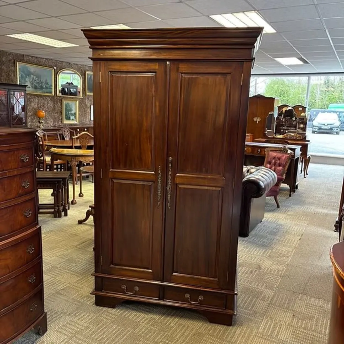 Solid mahogany 2 door wardrobe